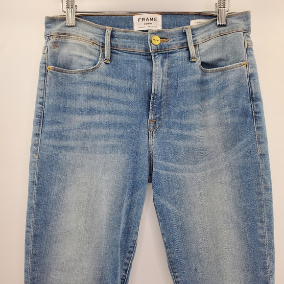 Frame Denim Le High Skinny Jeans Raw Hem Distress - Picture 3 of 10